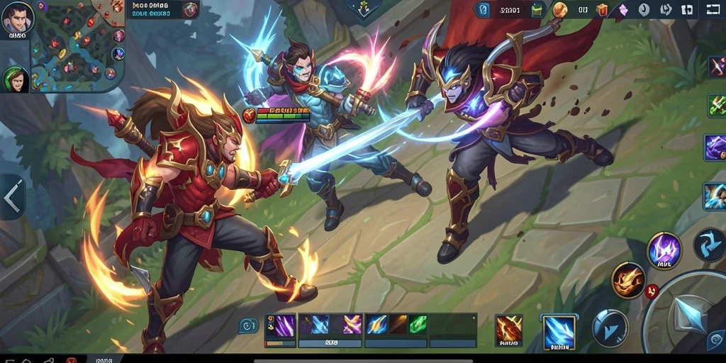 Screenshot gameplay 3446 menampilkan pertempuran seru dan strategi tim.
