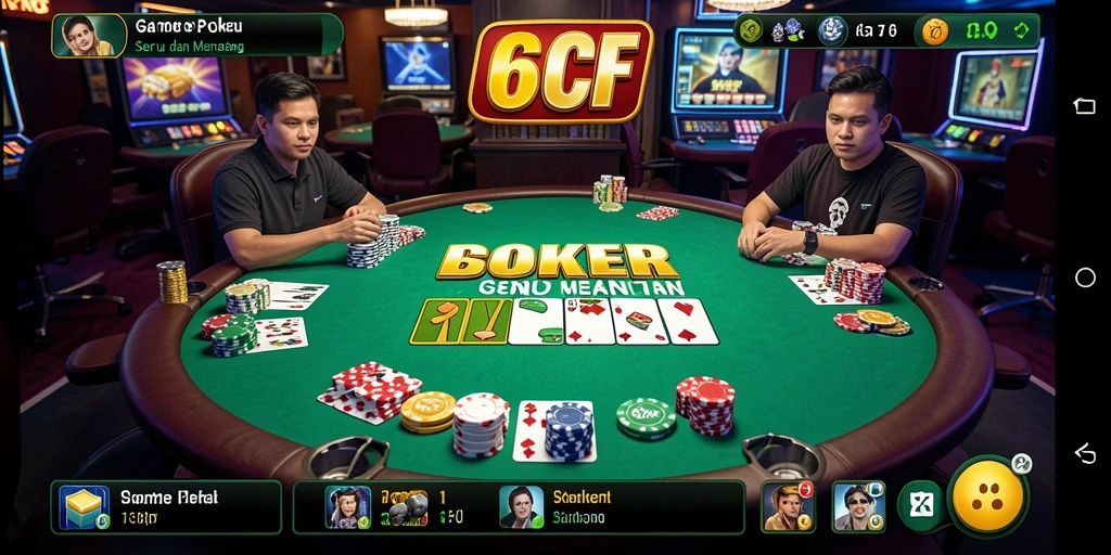 Tampilan gameplay menarik dari permainan Poker 6CF.