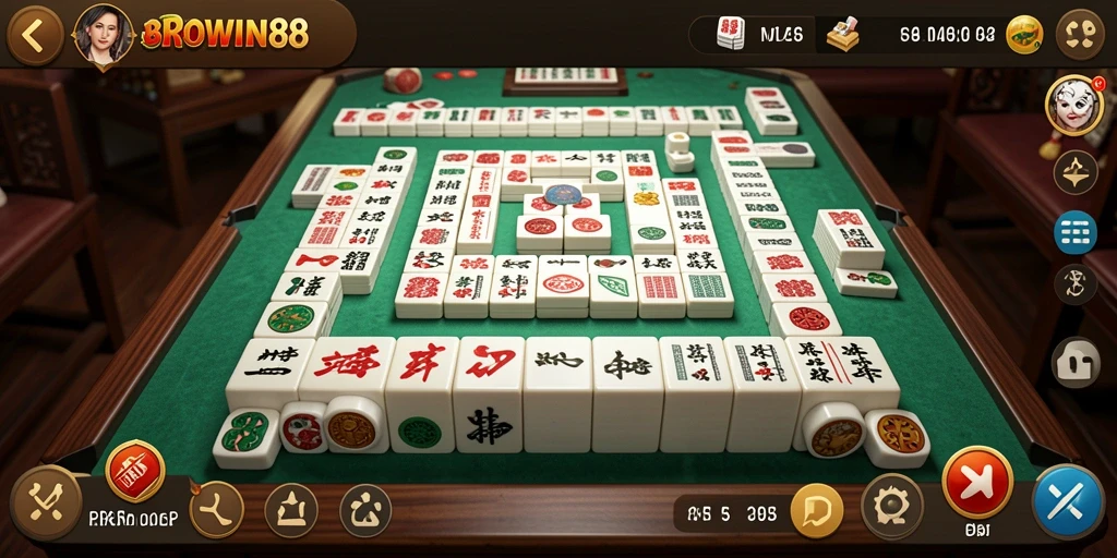 Screenshot gameplay BROWIN88 menampilkan keseruan permainan Mahjong.