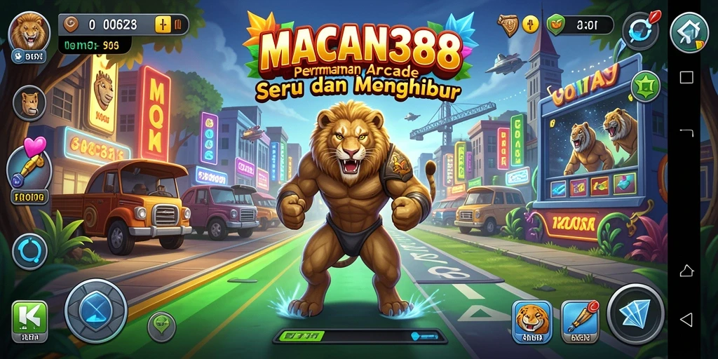 Screenshot utama gameplay <strong>MACAN388</strong> yang menunjukkan keseruan permainan arcade.