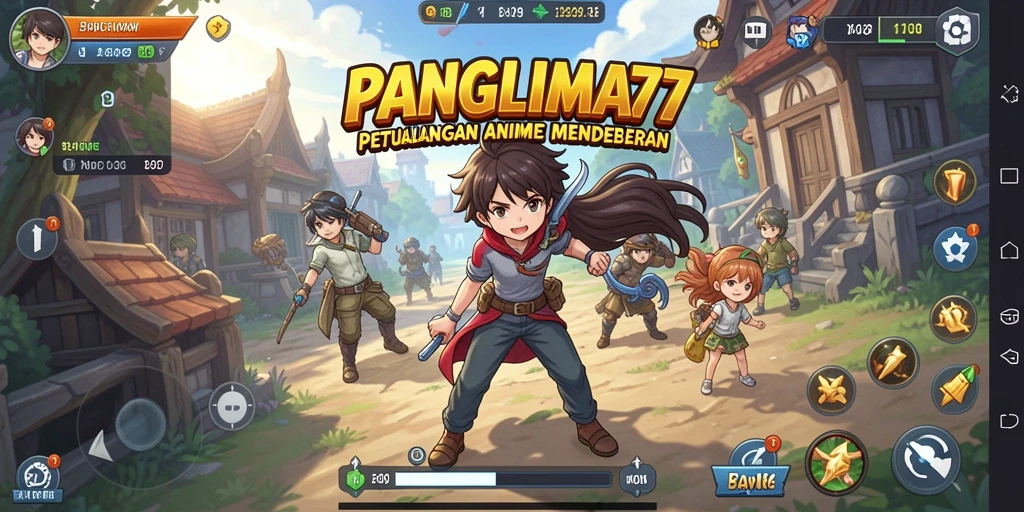 Screenshot utama PANGLIMA77 menampilkan aksi seru di dunia Anime.