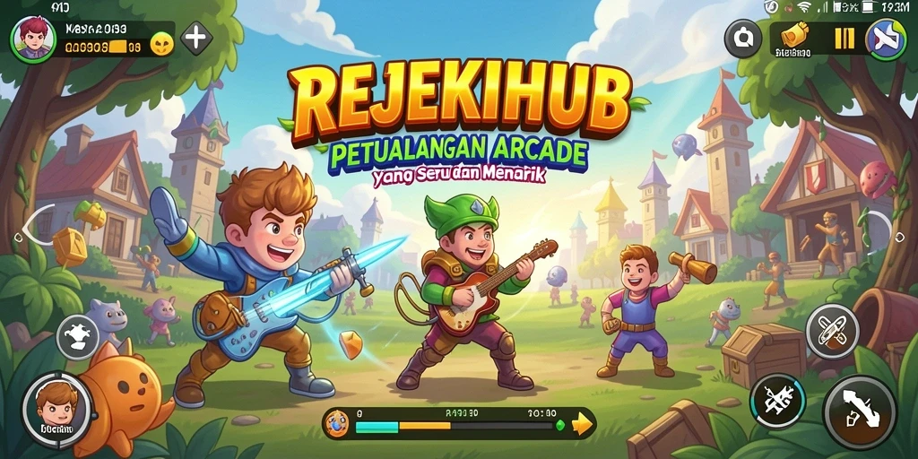 Tangkapan layar utama menampilkan aksi gameplay seru di REJEKIHUB.